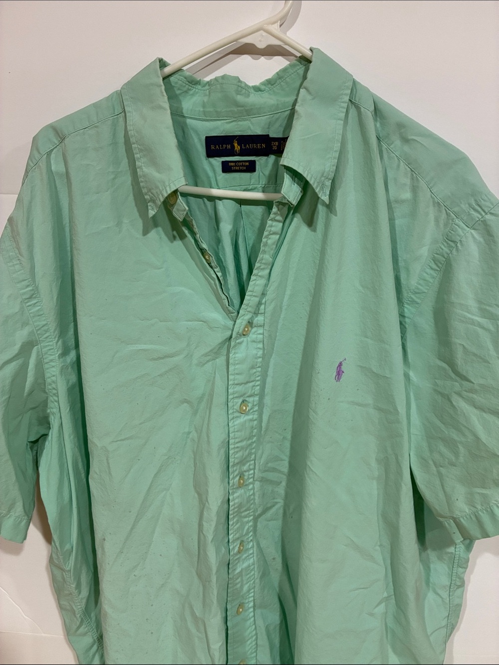 Ralph Lauren Mint Green Short-Sleeve Button-Down Shirt